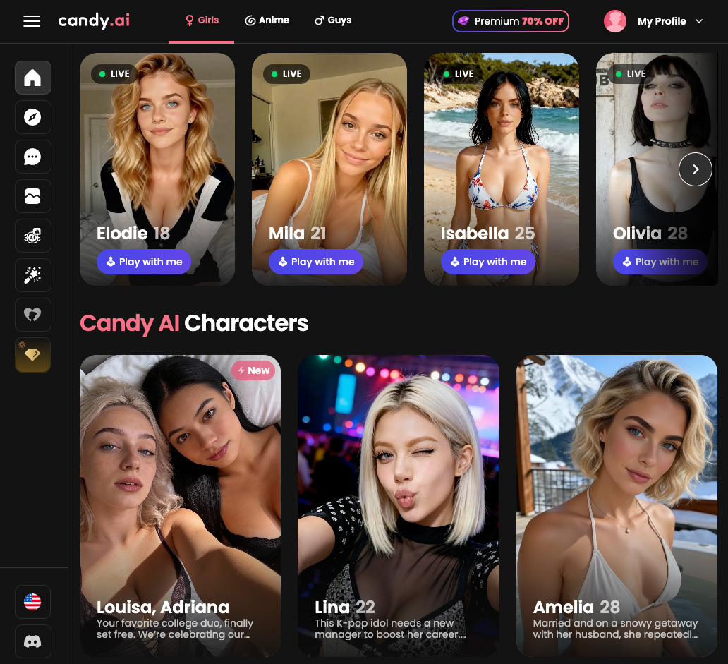 Candy AI characters list